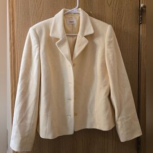 Talbots Blazer Pastel Yellow Angora Rabbit Hair/Wool Blend